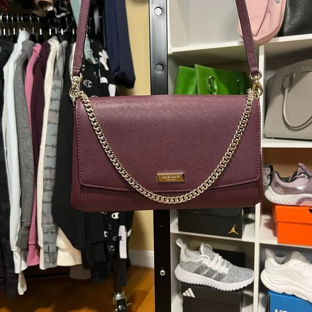 Kate Spade Greer Laurel Way Crossbody Bag Purple/Gold - Picture 1 of 7